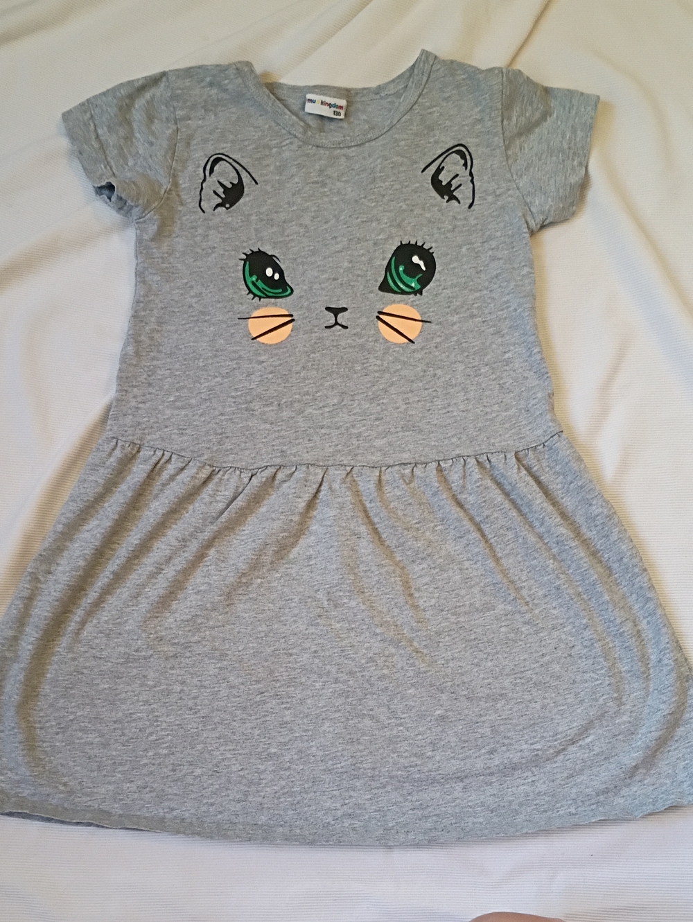 Mud Kingdom Gray Cat Face Girls' Dress